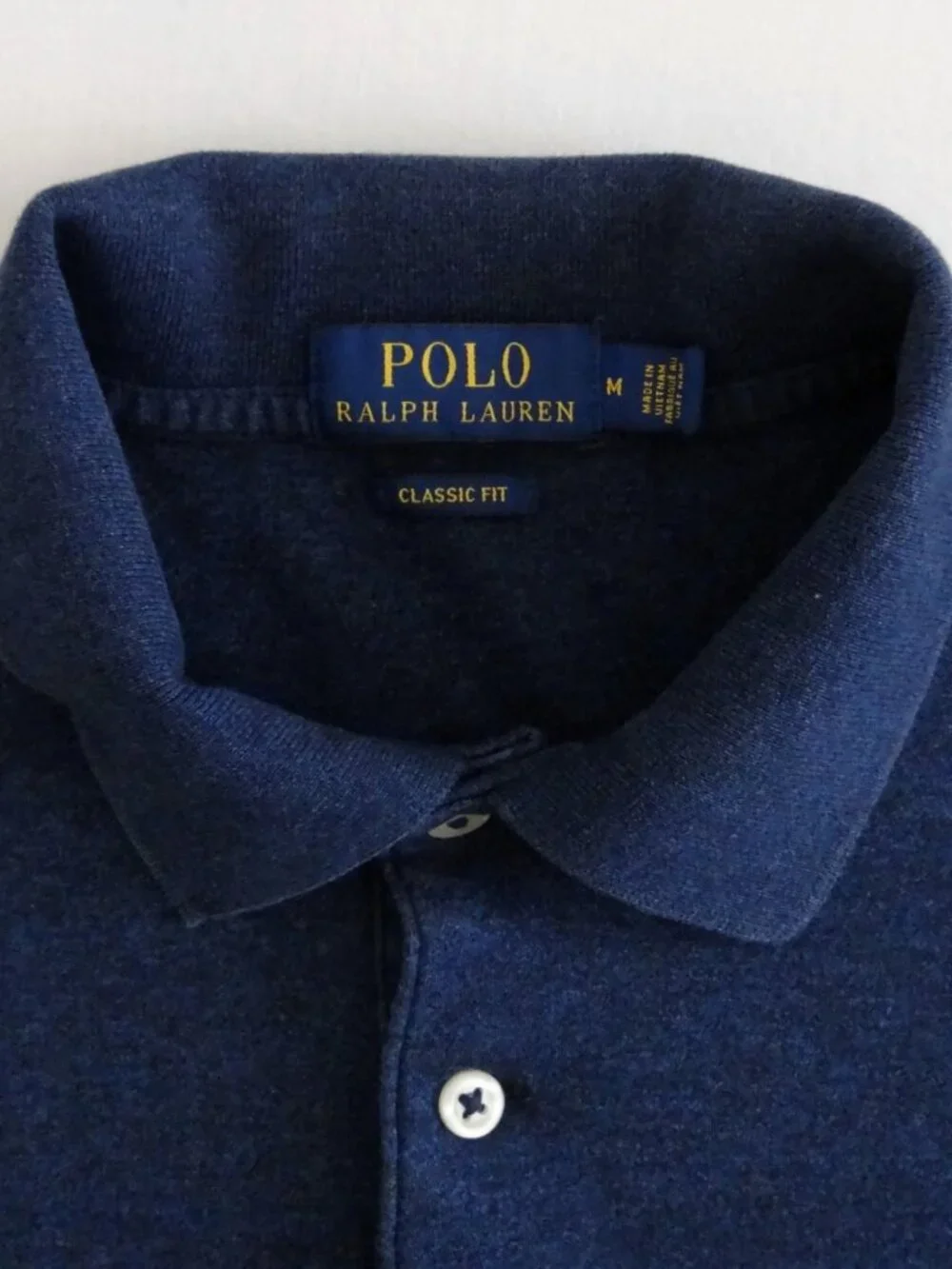 POLO RALPH LAUREN Men's M Classic Fit Short Sleeve Polo Shirt Navy Heather Soft - Picture 6 of 7